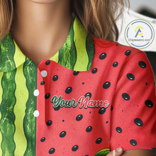 Load image into Gallery viewer, Funny Watermelon Polo Shirt Womens Golf Polo Shirts Custom Tropical Pattern Flamingo Golf Shirts NYN2878