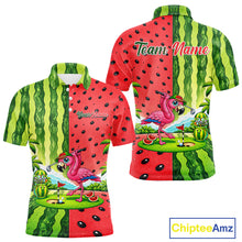 Load image into Gallery viewer, Funny Watermelon Polo Shirt Mens Golf Polo Shirts Custom Tropical Pattern Flamingo Golf Shirts NYN2878