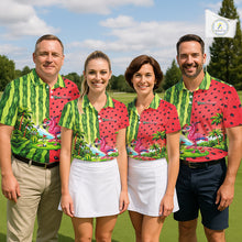 Load image into Gallery viewer, Funny Watermelon Polo Shirt Mens Golf Polo Shirts Custom Tropical Pattern Flamingo Golf Shirts NYN2878
