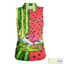 Load image into Gallery viewer, Funny Watermelon Sleeveless Polo Shirt Womens Golf Polo Shirts Custom Tropical Flamingo Golf Shirts NYN2878