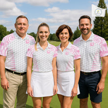 Load image into Gallery viewer, Mens Golf Polo Shirts Pink Tie Dye Pattern Custom White Golf Ball Golf Top Shirt For Ladies NYN2908