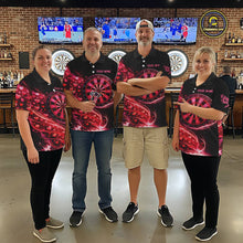 Load image into Gallery viewer, Funny Pink Hearts Tornado Dartboard Men Darts Valentine Shirt Custom Dart Polo Couple Gifts NYN2536