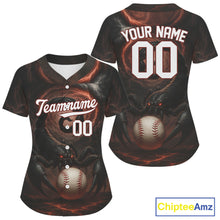 Load image into Gallery viewer, Custom Lightning Black-Red Scorpion Baseball Ball Shirt For Women Outfits Baseball Jerseys NYN1502