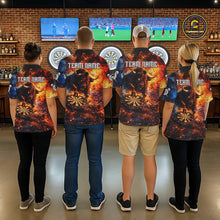 Load image into Gallery viewer, Colorful Splatter Funny Bull Cracked Dartboard Women Dart Quarter-Zip Shirts Custom Dart Team Jerseys NYN2730