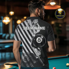 Load image into Gallery viewer, Black And Grey Grunge Pool 8 Ball Men Billiard Shirt Personalized Graffiti Billiard Attire NYN2595