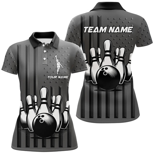 Personalized Bowling Shirt for Women Camo Bowling Jersey Polo Shirt Unisex QZT276