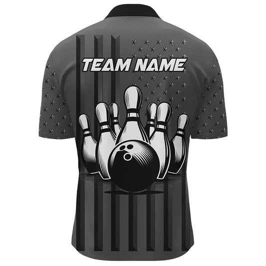 Personalized Bowling Shirt for Men Camo Bowling Jersey 1/4 Zip Shirt Unisex QZT276