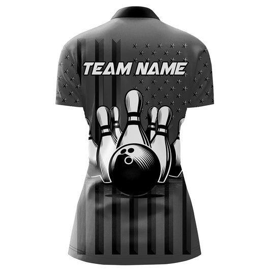 Personalized Bowling Shirt for Women Camo Bowling Jersey 1/4 Zip Shirt Unisex QZT276