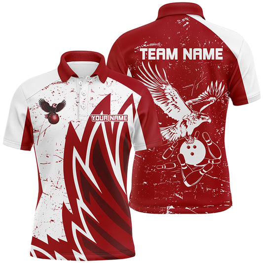 Personalized Men Eagle Bowling Shirts Polo Bowling Jersey Bowling League Multicolor QZT463