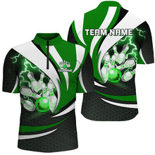 Load image into Gallery viewer, Personalized Bowling Shirt for Men Quarter Zip Camo Thunder Bowling Team League QZT429