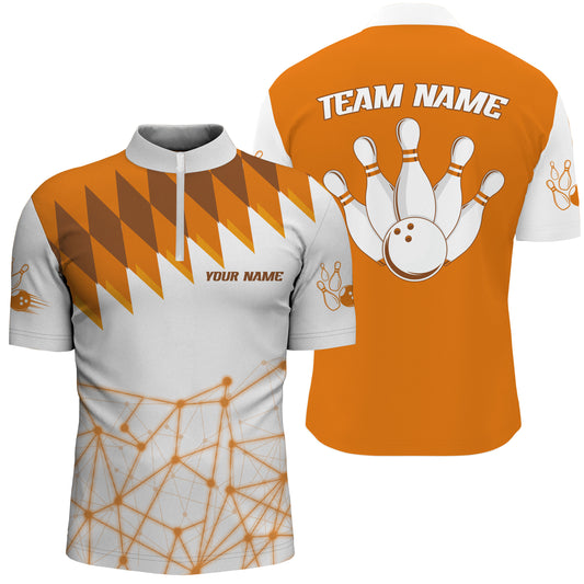 Personalized Bowling Shirt Polo & 1/4 Zip Bowling Shirt for Men Bowling Team League QZT279