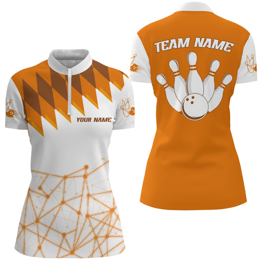 Personalized Bowling Shirt 1/4 Zip Bowling Shirt for Women Bowling Team League QZT279