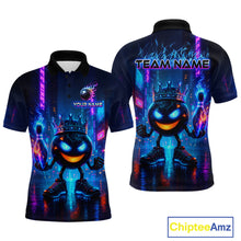 Load image into Gallery viewer, Custom Neon Lightning Bowling Shirt Funny Men Bowling Team Jersey Polo &amp; 1/4-Zip Bowling Outfit QZT740