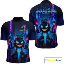Load image into Gallery viewer, Custom Neon Lightning Bowling Shirt Funny Men Bowling Team Jersey Polo &amp; 1/4-Zip Bowling Outfit QZT740