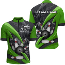 Load image into Gallery viewer, Custom 3D Bowling Team Shirts Multicolor Bowling Jersey for Men Quarter Zip QZT505
