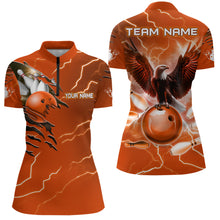Load image into Gallery viewer, Personalized Women 1/4 Zip Eagle Bowling Shirts Bowling Team League QZT437