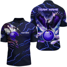 Load image into Gallery viewer, Personalized Men Eagle Bowling Shirts 1/4 Zip Bowling Team League QZT437