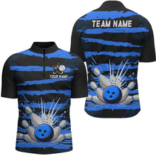 Load image into Gallery viewer, Men Camo Bowling Shirts 1/4 Zip Custom Bowling Team Jersey League Multicolor QZT472
