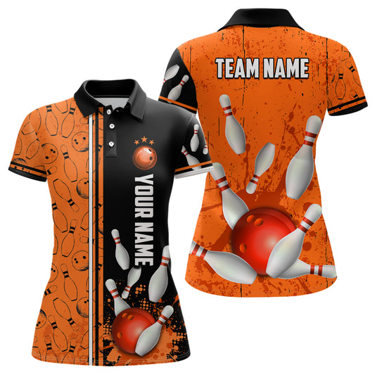 Custom Women Bowling Team Shirts Polo Bowling Jersey Bowling League Muticolor QZT474