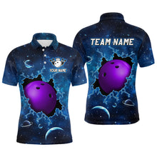 Load image into Gallery viewer, Custom 3D Bowling Polo Shirt Purple &amp; Blue Bowling Team Jersey Unisex Bowling Outfit QZT584