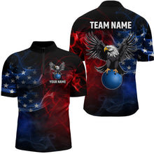 Load image into Gallery viewer, Personalized American Bowling Shirts Men Women Eagle 1/4 Zip Bowling Team Jersey QZT543