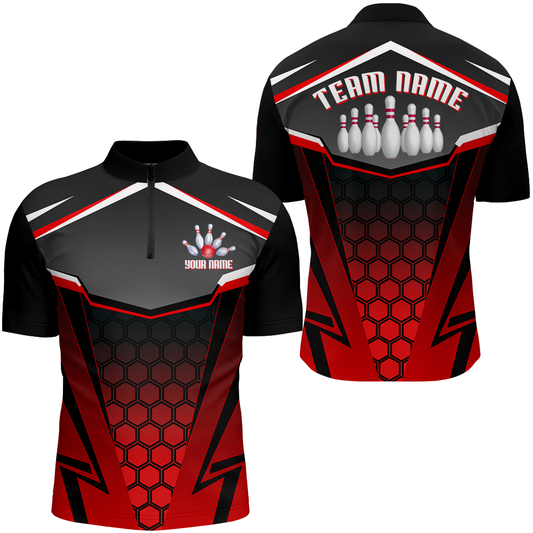 Personalized Bowling Shirt Bowling Team League Men Bowling Jersey 1/4-Zip Shirt Unisex QZT265