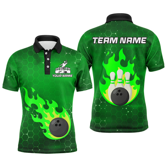 Flame Bowling Shirt for Men Custom Bowling Polo Jersey Bowling Team Shirt Bowlers Jersey QZT235
