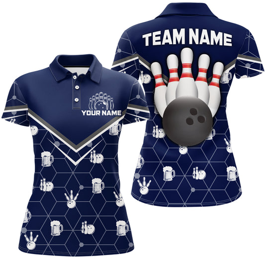 Personalized Camo Polo Shirt Bowling Shirt for Women Custom Bowling Jersey Bowling Team League QZT253