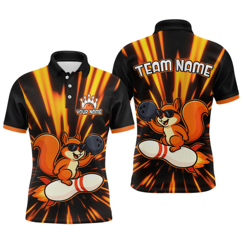 Funny Squirrel Bowling Team Shirt Custom Bowling League Jersey for Men Bowling Outfit Polo & 1/4-Zip QZT766