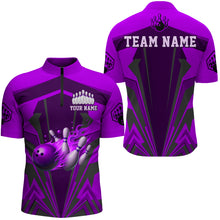 Load image into Gallery viewer, Personalized Bowling Shirts for Men 1/4 Zip Bowling Jersey Bowling Uniform QZT428