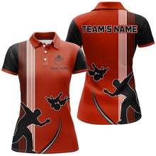 Load image into Gallery viewer, Personalized Women Polo Bowling Silhoutte Shirts Bowling Team League QZT427