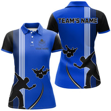 Load image into Gallery viewer, Personalized Women Polo Bowling Silhoutte Shirts Bowling Team League QZT427