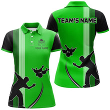 Load image into Gallery viewer, Personalized Women Polo Bowling Silhoutte Shirts Bowling Team League QZT427