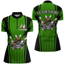 Load image into Gallery viewer, Custom Bowling Shirt for Women Bowling Jersey Bowling Team League Quarter-Zip Shirt QZT44