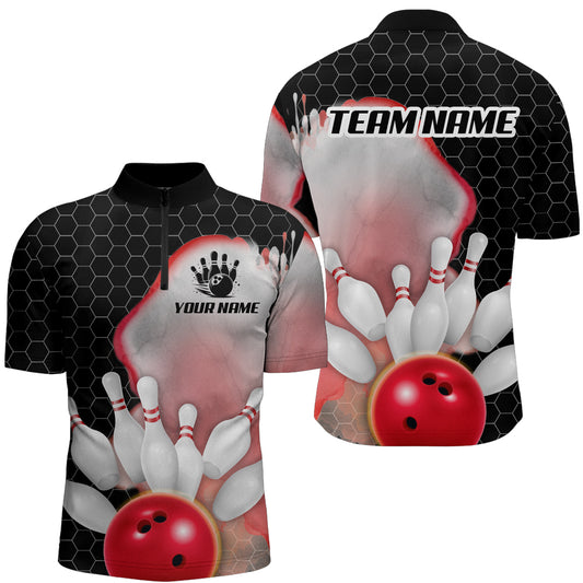 Personalized Bowling Shirt for Men Bowling Jersey Quarter Zip Shirt Unisex QZT284