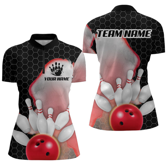 Personalized Bowling Shirt for Women Bowling Jersey Quarter Zip Shirt Unisex QZT284