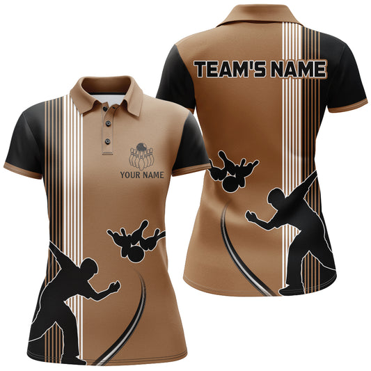 Personalized Bowling Polo Shirt for Women Custom Bowling Team Jersey Bowling Shirt QZT26