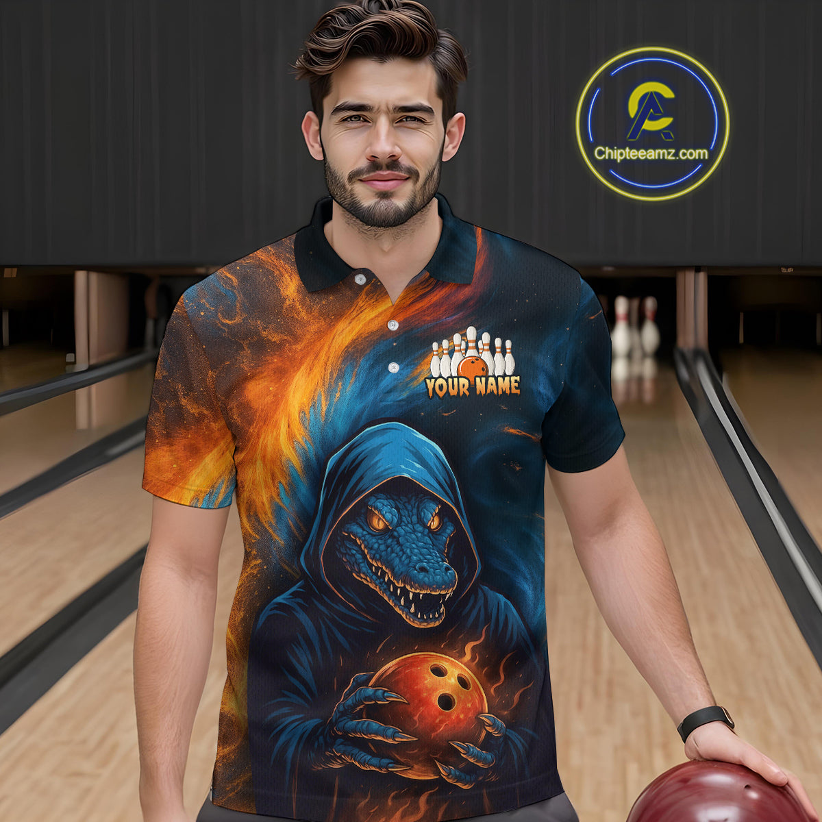 Custom Alligator Bowling Team Shirt Unisex Bowling Jersey for Men Polo & 1/4-Zip QZT754