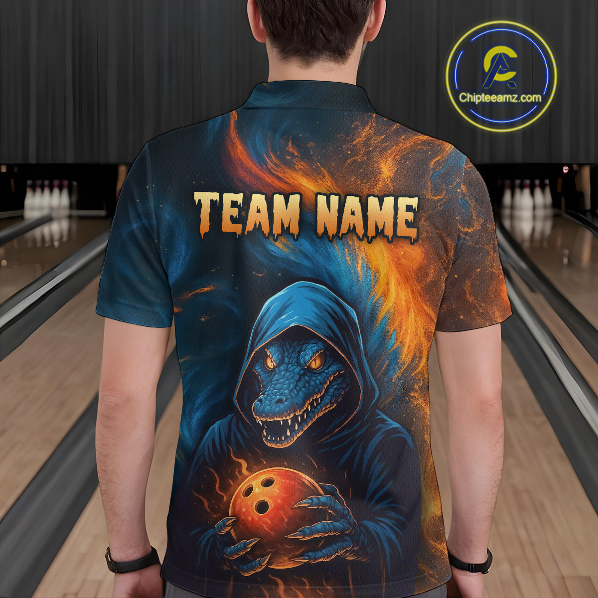Custom Alligator Bowling Team Shirt Unisex Bowling Jersey for Men Polo & 1/4-Zip QZT754