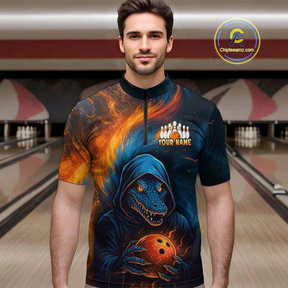 Custom Alligator Bowling Team Shirt Unisex Bowling Jersey for Men Polo & 1/4-Zip QZT754