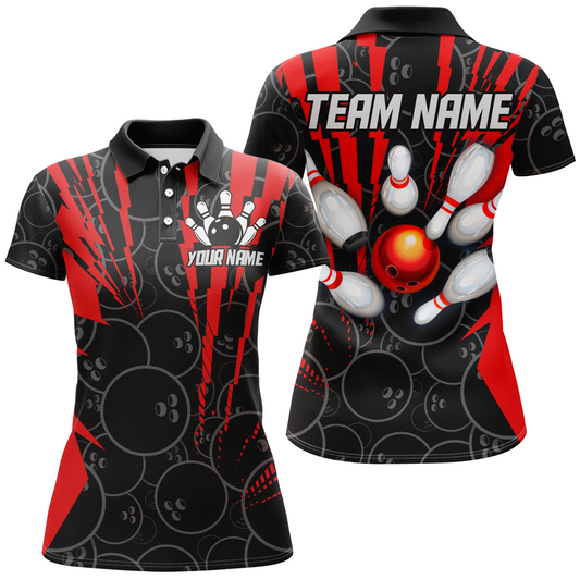 Custom Bowling Shirts Camo Bowling Jersey Quarter Zip Shirt for Women QZT415
