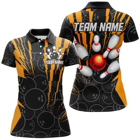 Custom Bowling Shirts Camo Bowling Jersey Quarter Zip Shirt for Women QZT415