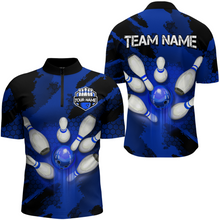 Load image into Gallery viewer, Camo 3D Bowling Shirts Men Custom Bowling Team Jersey Quarter Zip Multicolor QZT468