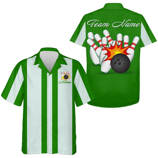 Multicolor Bowling Hawaiian Shirts Personalized Bowling Jersey with Name QZT214