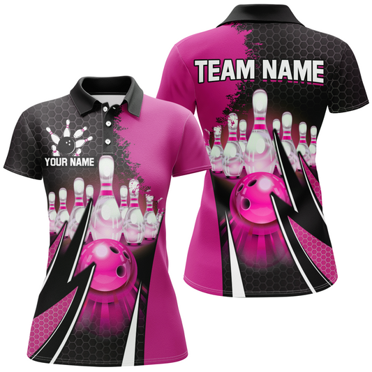 Personalized Bowling Shirts for Women Bowling Team Jersey Polo Bowling Shirt QZT440
