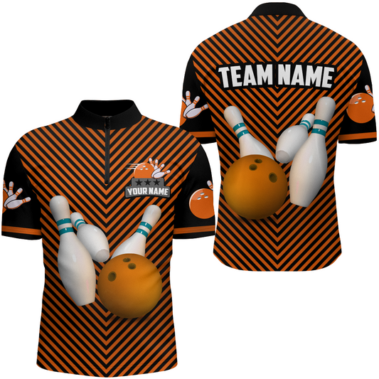 Personalized Bowling Shirt for Men 1/4 Zip Bowling Jersey Bowling Team League QZT239