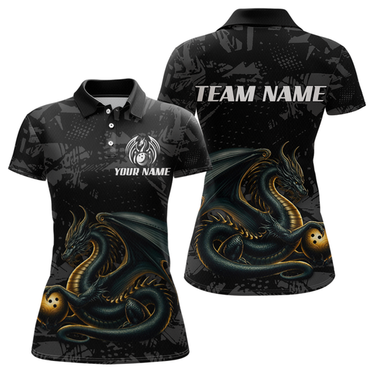 Dragon Bowling Team Shirt Custom Dragon Bowling Jersey Polo Bowling Performance QZT640