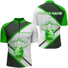 Load image into Gallery viewer, Custom Bowling Shirt for Men, Personalized Bowling Jersey, Men's Bowling Quarter-Zip Shirt QZT41