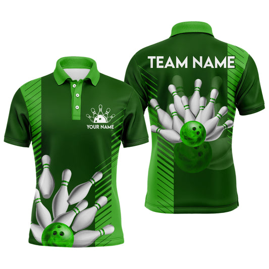 Personalized Bowling Shirt for Men Custom Bowling Jersey Bowling Team Polo Shirt QZT110