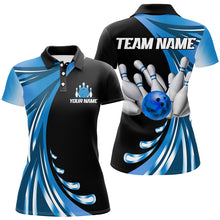 Load image into Gallery viewer, Personalized Blue Bowling Team Jersey For Men &amp; Women Custom Bowling Polo Shirt BDT457